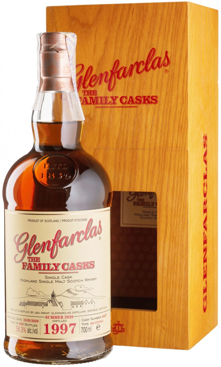 ウイスキー Glenfarclas THE FAMILY CASKS 1997 700ml Whisky Glenfarclas 1997 Family Casks (56,3%), wooden box, 700 ml