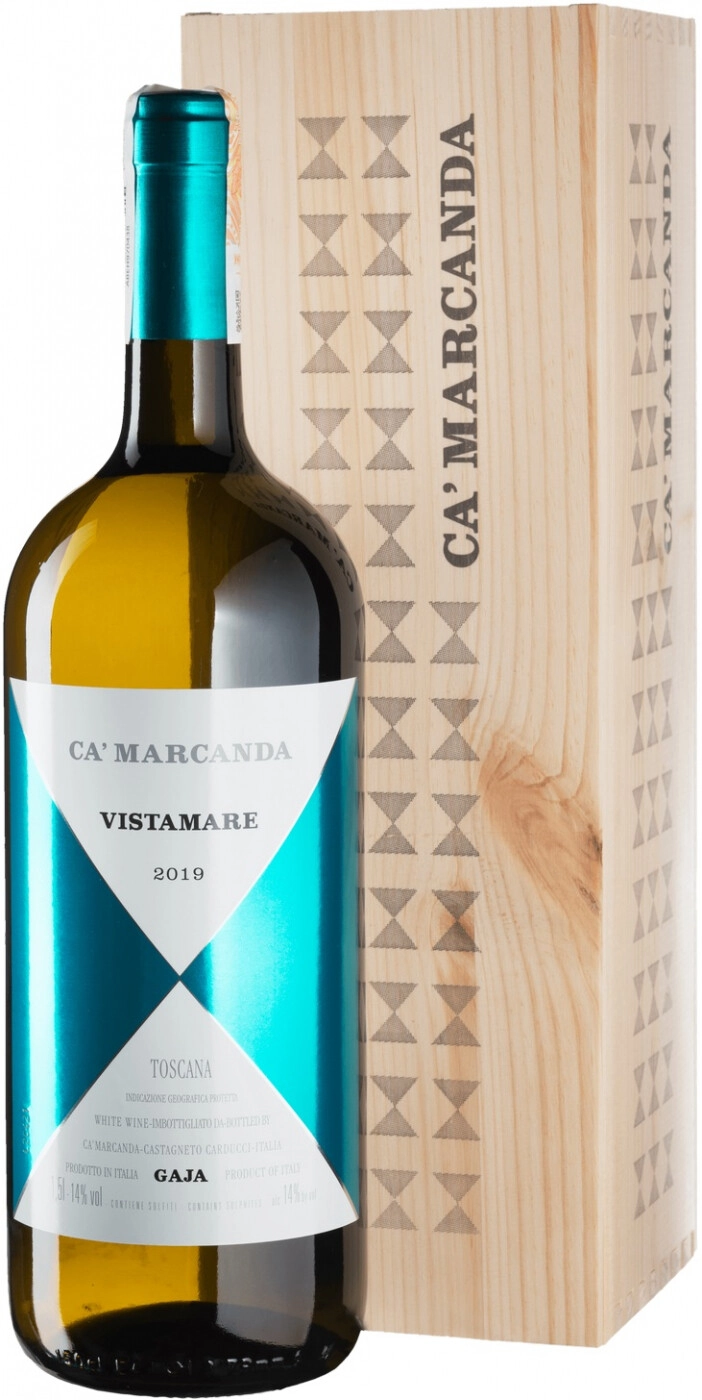 Wine Gaja, Ca' Marcanda, Vistamare, Toscana IGT, 2019, wooden box