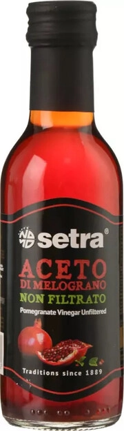 На фото изображение Setra Aceto di Melograno Non Filtrato, 0.25 L (Сетра Уксус гранатовый нефильтрованный объемом 0.25 литра)