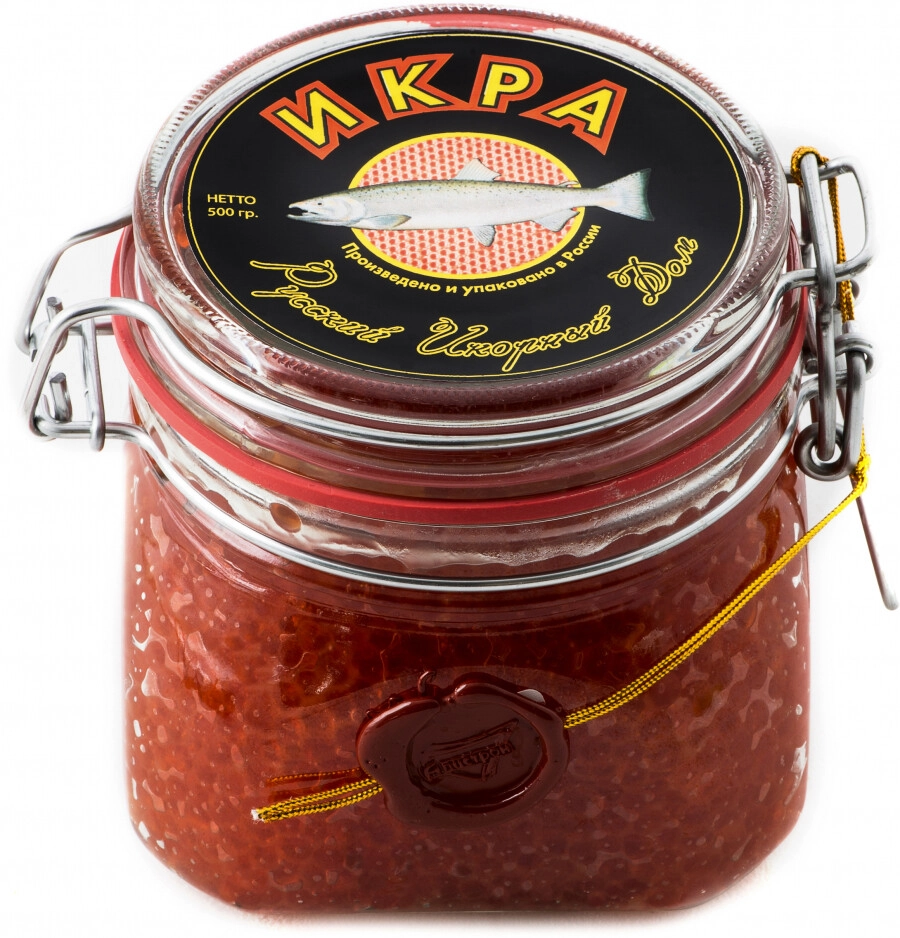 Икра Russian Caviar House, Salmon Caviar, glass — купить икру Русский Икорный  Дом, Икра лососевая зернистая (нерка), в стеклянной банке – цена 4888 руб,  отзывы в Winestyle