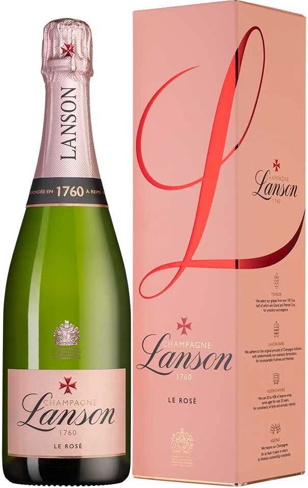 Champagne Lanson, Le Rose Brut, gift box, 750 ml Lanson, Le Rose Brut, gift  box – price, reviews