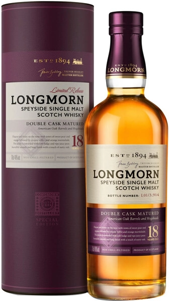 Виски «Longmorn» 18 Years Old, в тубе, 0.7 л — купить виски