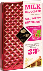 Tomer, Milk Chocolate with Wild Forest Raspberry, metal case, 90 g