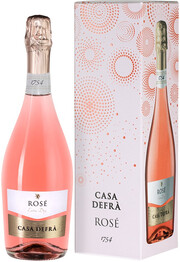 На фото изображение Casa Defra, Prosecco DOC Rose, gift box, 0.75 L (Каза Дефра, Просекко Розе, в подарочной коробке объемом 0.75 литра)