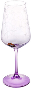 Star Crystal, Smalt Red Wine Glass, Purple, set of 6 pcs, 350 мл