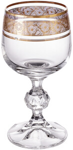 Crystalite Bohemia, Claudia White Wine Glass, Gold, set of 6 pcs, 150 мл