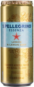 Минеральная вода S. Pellegrino Essenza Lemon and Lemon Zest, in can, 0.33 л
