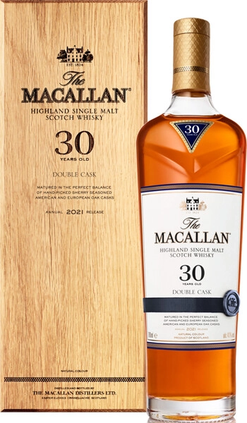 Виски «Macallan» Double Cask 30 Years Old, в деревянной коробке