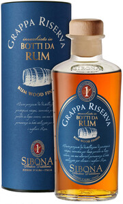 Sibona, Grappa Riserva Rum Wood Finish, in tube, 0.5 L