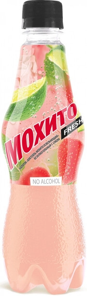 На фото изображение Mojito Strawberry, PET, 0.4 L (Мохито Клубничный, ПЭТ объемом 0.4 литра)