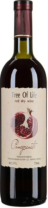 На фото изображение Tree of Life Pomegranate Red Dry, 0.75 L (Дерево Жизни Гранатовое Красное Сухое объемом 0.75 литра)
