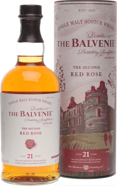 Виски Balvenie, «The Second Red Rose» 21 Years, в тубе, 0.7 л