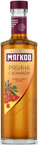 Мягков Рябина с коньяком, настойка сладкая, 0.5 л