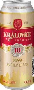 Kralovice Tradicni 10 Svetly Lezak, in can, 0.5 L