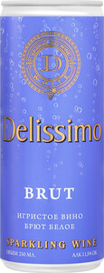 Delissimo White Brut, in can, 250 ml
