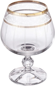 Crystalex, V-D Brandy Glass, Golden Stripes, set of 6 pcs, 250 мл