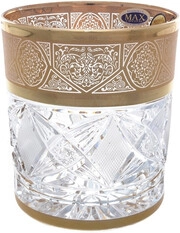 Max Crystal, Whisky Glass, Golden Pattern, set of 6 pcs, 320 ml