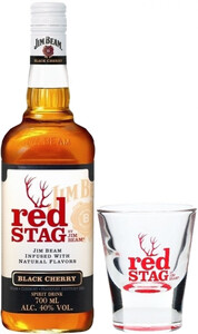 Red Stag Black Cherry with glass (Spain), 0.7 L