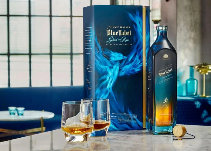 【値下げ】JOHNNIE WALKER BLUE LABEL 750ml Виски Johnnie Walker, «Blue Label» Ghost and Rare Glenury Royal, в