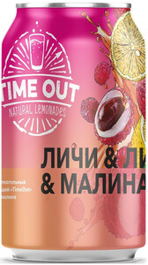 Time Out Lychee & Lemon & Raspberry, in can, 0.33 L