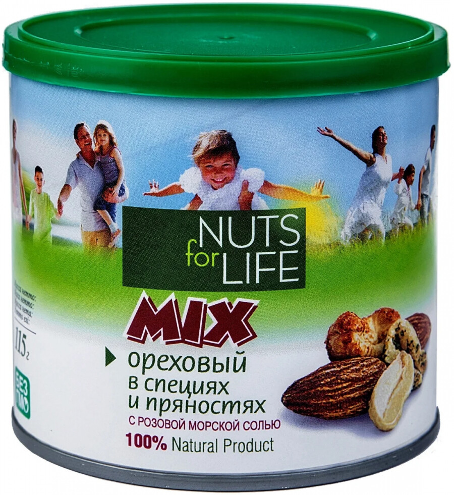 Life mixed. Смесь орехов Nuts for Life. Смесь орехов Nuts for Life микс Ореховый в специях и пряностях 115 г. Арахис с пряностями Nuts for Life, 115г. Смесь орехов и сухофруктов termer чернослив с миндалем без косточек 150 г.