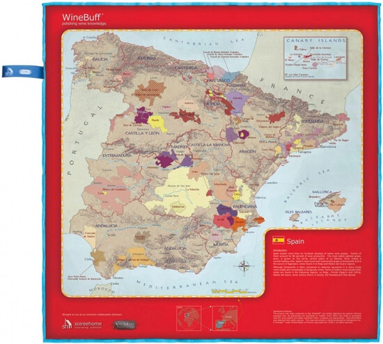 На фото изображение На фото изображение Soiree Home, Spain Wine Map (Суарэ Хоум, Испания  Салфетка из Микрофибры)