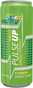 PulseUP Fresh Energy Mojito, Vitamin Energy Drink, in can, 0.45 л