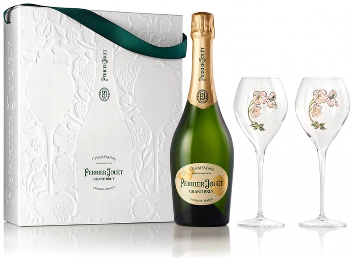 Perrier Jouet Grand Brut 4本セット Винный набор Perrier-Jouet, Grand Brut, в подарочной коробке with