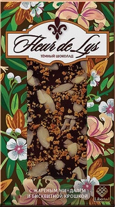 Libertad, Fleur de Lys Dark Chocolate with Almonds and Biscuit Crumb, 80 g