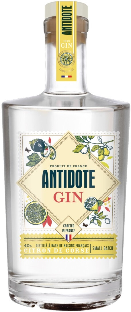Antidote Gin Citron de Corse : Gin français - Enoteca Divino