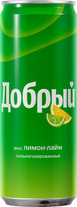 Dobryj Lemon-Lime, Lemonade, in can, 0.33 L