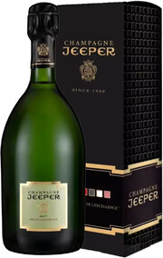 На фото изображение Champagne Jeeper, Grand Assamblage Brut, Champagne AOC, gift box, 0.75 L (Шампань Джипер, Гран Ассамбляж Брют, в подарочной коробке объемом 0.75 литра)