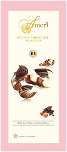 Ameri Belgian Chocolate Seashells, pink box, 125 g