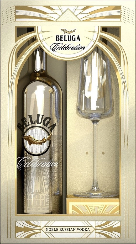 Set Novabev Group, Beluga Celebration, gift set with glass Flute