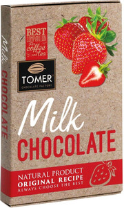 Tomer, Milk Chocolate with Strawberry, gift box, 90 g