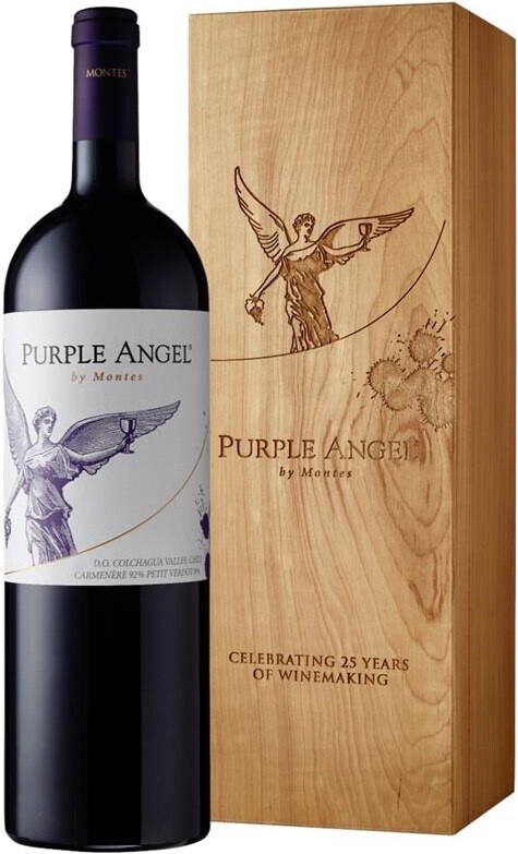 Wine Montes, Purple Angel, Valle de Colchagua DO, 2019, wooden box 