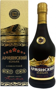 Agatat Gold, Armenian Cognac 7 Years Old, matte bottle in gift box, 0.5 L