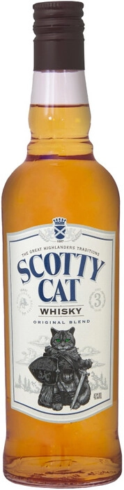 На фото изображение Scotty Cat 3 Years Old, 0.7 L (Скотти Кэт Трехлетний в бутылках объемом 0.7 литра)