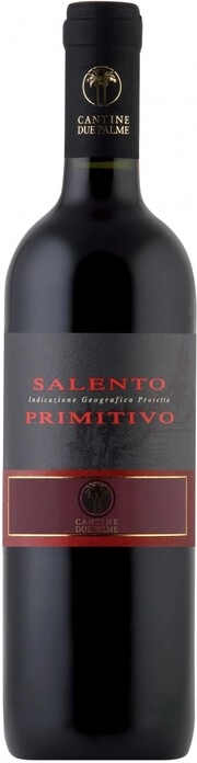 На фото изображение Due Palme, Primitivo IGT, 2010, 0.75 L (Дуэ Пальме, Примитиво, 2010 объемом 0.75 литра)