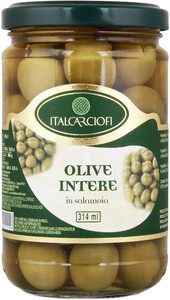 Italcarciofi, Olive Intere in Salamoia, 0.314 л, 290 г