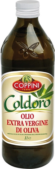 На фото изображение Coppini, Coldoro Olio Extra Vergine di Oliva, 1 L (Коппини, Колдоро Оливковое Масло Экстра Верджин объемом 1 литр)