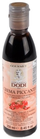 На фото изображение Antica Acetaia Dodi, Crema Piccante, 0.25 L (Доди, Бальзамический Крем Острый Томатный объемом 0.25 литра)