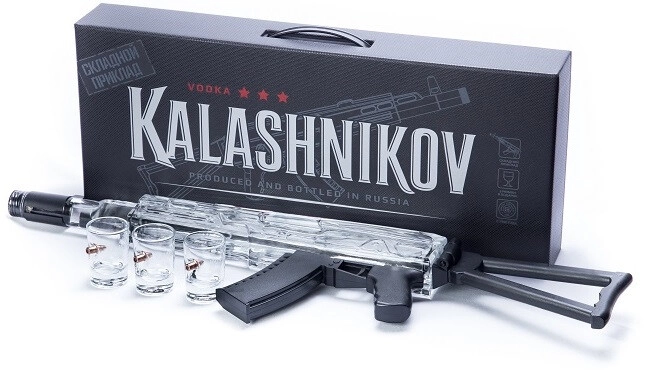 Set Glazov Distillery, Kalashnikov AK Standart, gift set with 3
