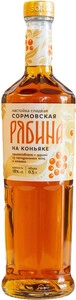 Ликер Сормовская Рябина на коньяке, настойка сладкая, 0.5 л