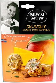 Vkusy Mira, Crunchy Mango-Nuts-Seeds, 50 g