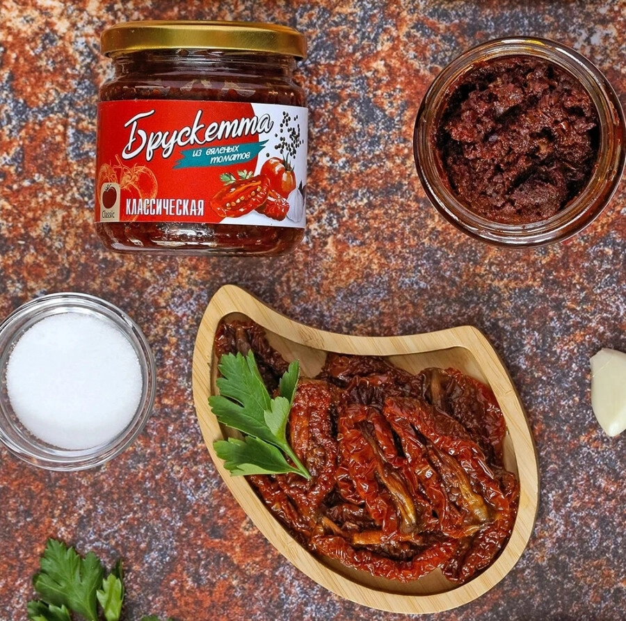 Бакалея EcoFood, Dried Tomato Bruschetta Classic — купить бакалею ЭкоФуд,  Брускетта из Вяленых Томатов Классическая – цена 252 руб, отзывы в Winestyle