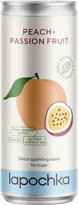 Минеральная вода Lapochka Peach + Passion Fruit, in can, 0.33 л