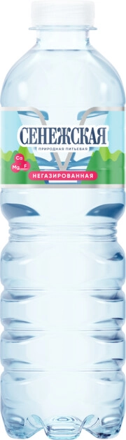 На фото изображение Сенежская Негазированная, в пластиковой бутылке, объемом 0.5 литра (Senegskaya Still, PET 0.5 L)