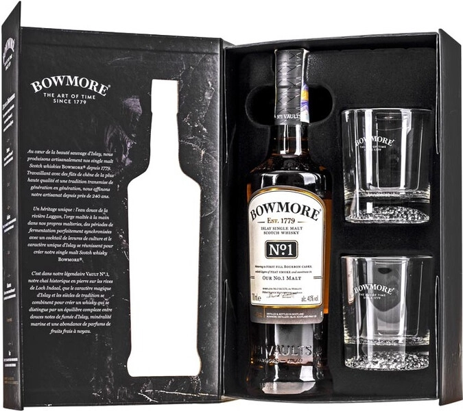 Винный набор «Bowmore» No.1, в подарочной коробке with 2 glasses