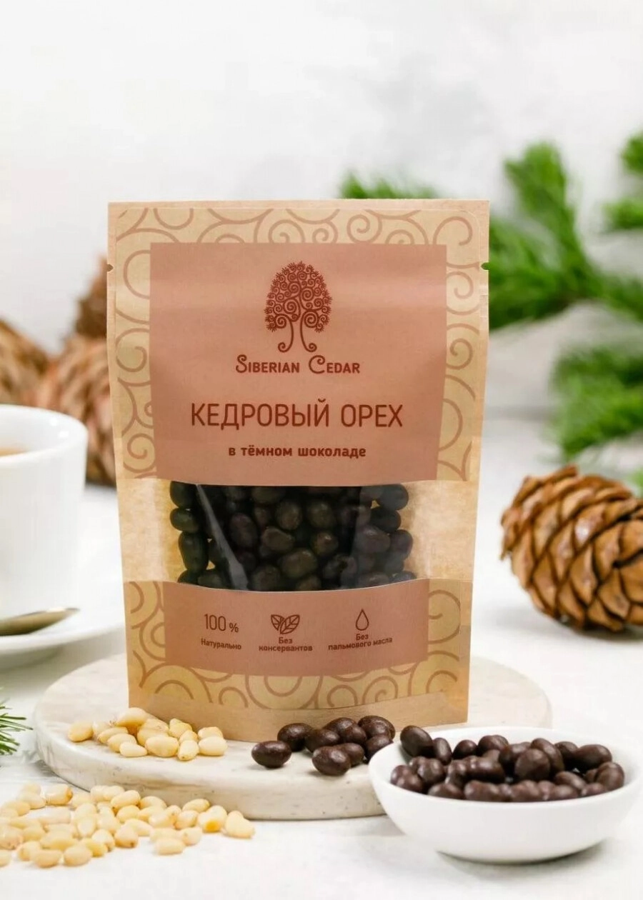 Шоколад Sibirskiy Kedr, Pine Nut Kernels in Dark Chocolate — купить шоколад  Сибирский Кедр, Ядро Кедрового Ореха в Темном Шоколаде – цена 330 руб,  отзывы в Winestyle